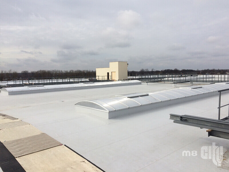 Ленточные зенитные фонари M8CITY для завода Полесье